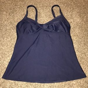 Athleta Tankini Swim Top Sz 34 B/C navy blue